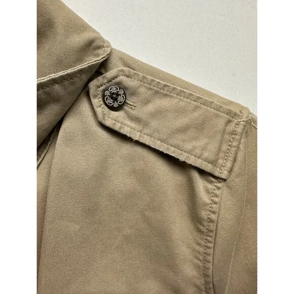 Old Navy Women's Utility Jacket Khaki Beige L Cotton Floral Lined Military Style - Picture 12 of 14